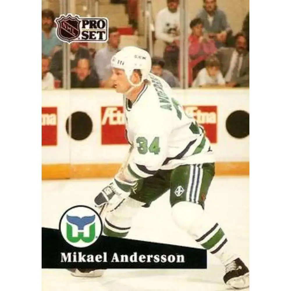 1991-92 Pro Set #394 Mikael Andersson NM-MT Hartford Whalers Hockey Card - Hockey Card Single
