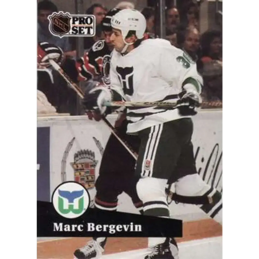 1991-92 Pro Set #397 Marc Bergevin NM-MT Hartford Whalers Hockey Card - Hockey Card Single