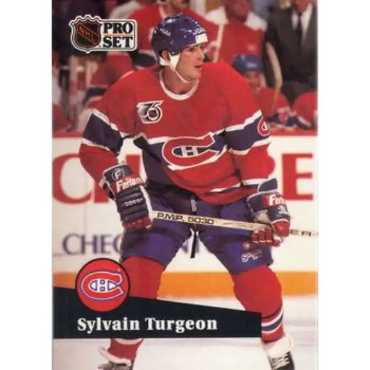 1991-92 Pro Set #416 Sylvain Turgeon NM-MT Montreal Canadiens Hockey Card - Hockey Card Single