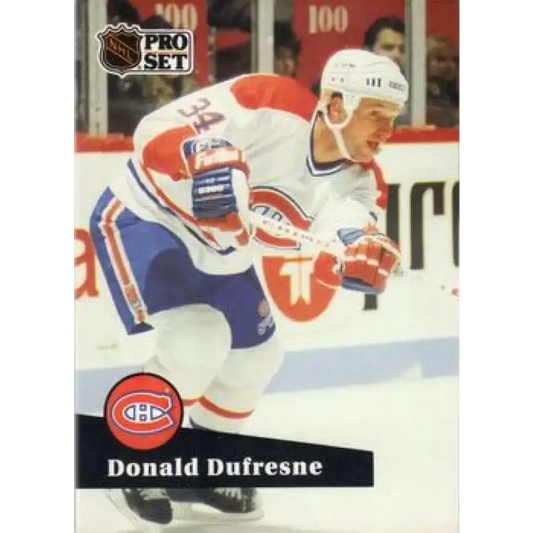 1991-92 Pro Set #418 Donald Dufresne NM-MT Montreal Canadiens Hockey Card - Hockey Card Single