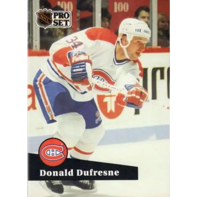 1991-92 Pro Set #418 Donald Dufresne NM-MT Montreal Canadiens Hockey Card - Hockey Card Single