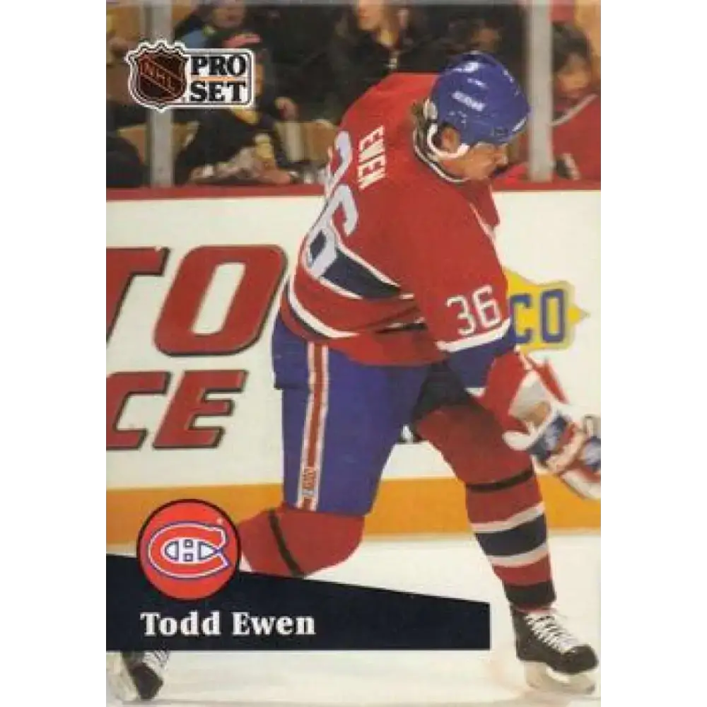 1991-92 Pro Set #419 Todd Ewen NM-MT Montreal Canadiens Hockey Card - Hockey Card Single