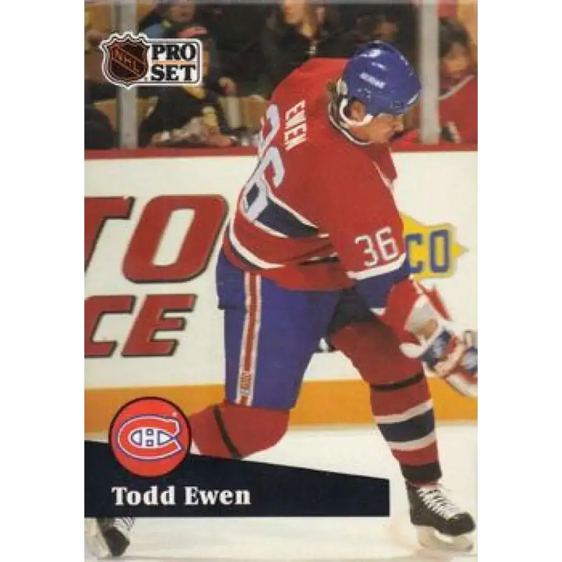 1991-92 Pro Set #419 Todd Ewen NM-MT Montreal Canadiens Hockey Card - Hockey Card Single