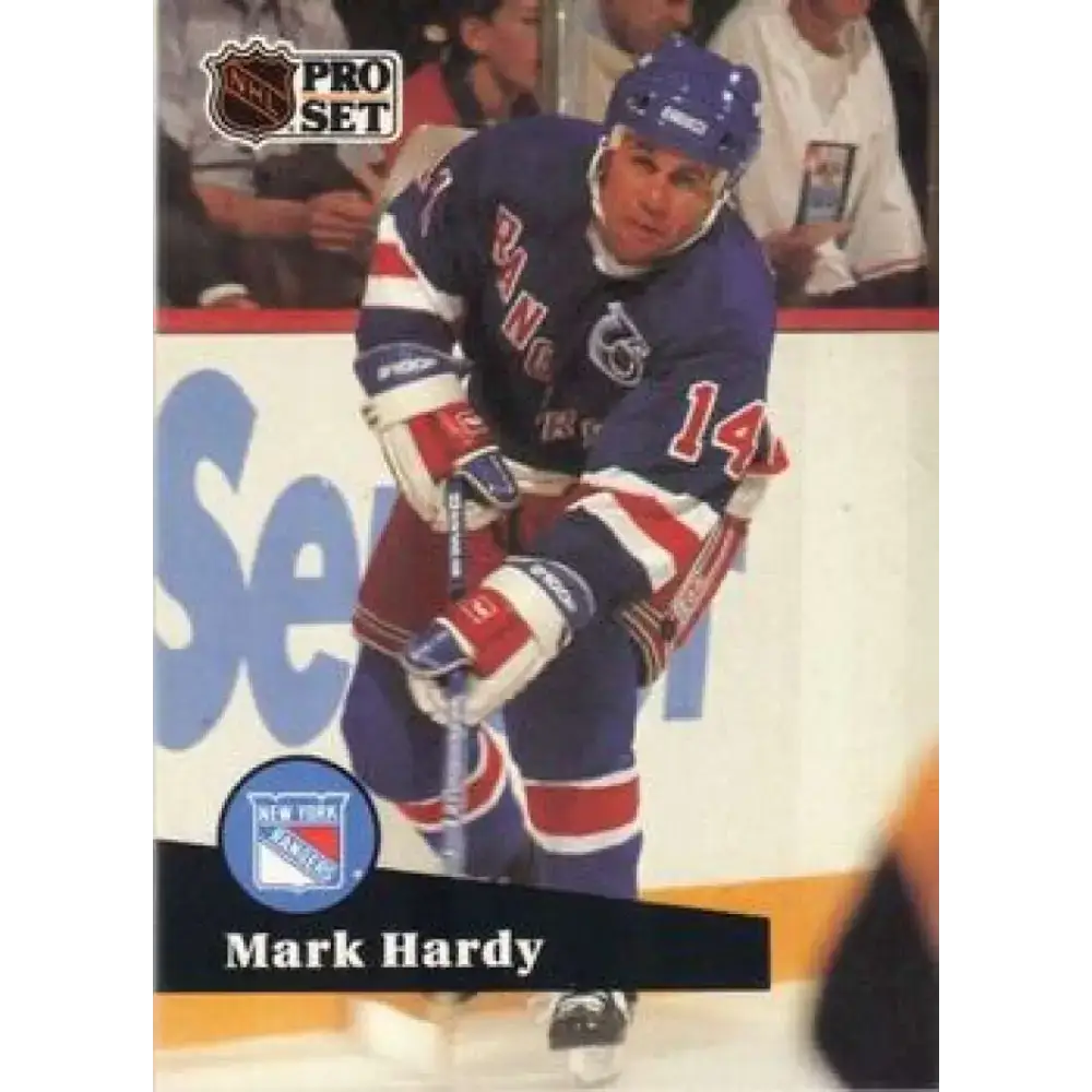 1991-92 Pro Set #442 Mark Hardy NM-MT New York Rangers Hockey Card - Hockey Card Single