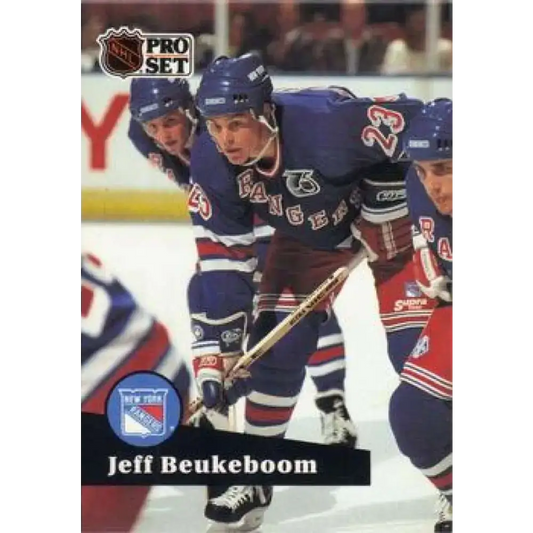 1991-92 Pro Set #444 Jeff Beukeboom NM-MT New York Rangers Hockey Card - Hockey Card Single