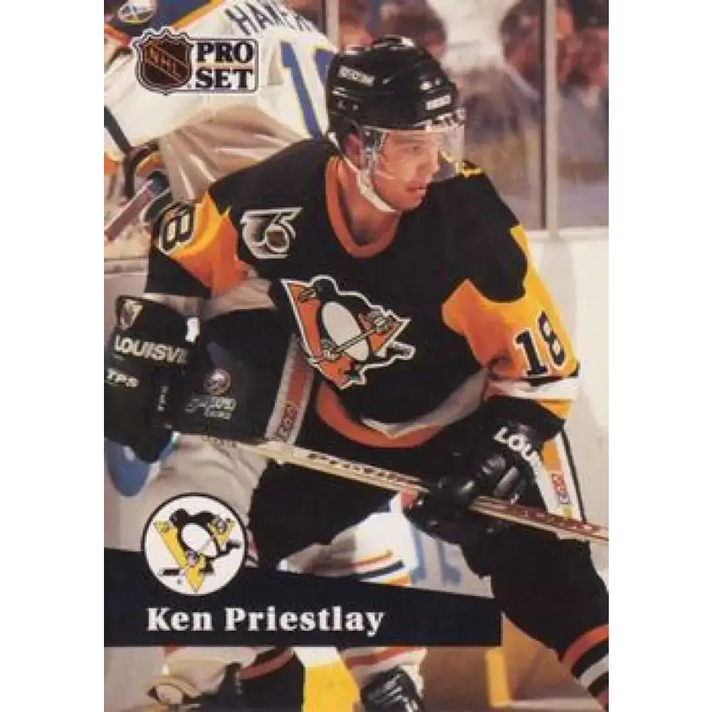 1991-92 Pro Set #460 Ken Priestlay NM-MT Pittsburgh Penguins Hockey Card - Hockey Card Single