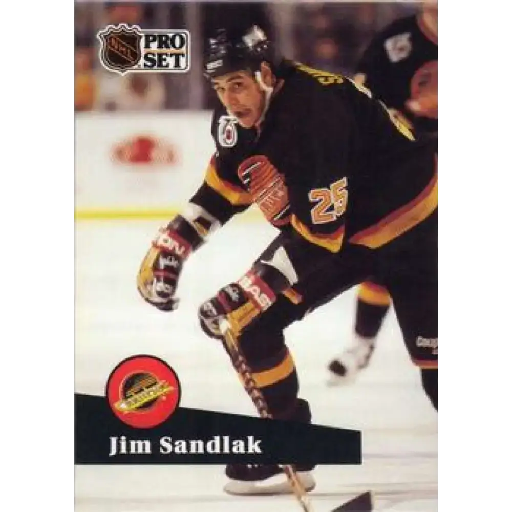 1991-92 Pro Set #497 Jim Sandlak NM-MT Vancouver Canucks Hockey Card - Hockey Card Single