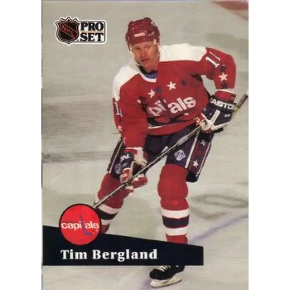 1991-92 Pro Set #507 Tim Bergland NM-MT Washington Capitals Hockey Card - Hockey Card Single