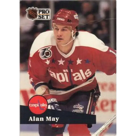 1991-92 Pro Set #508 Alan May NM-MT Washington Capitals Hockey Card - Hockey Card Single