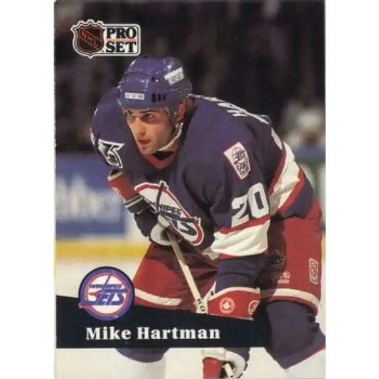 1991-92 Pro Set #519 Mike Hartman NM-MT Winnipeg Jets Hockey Card - Hockey Card Single