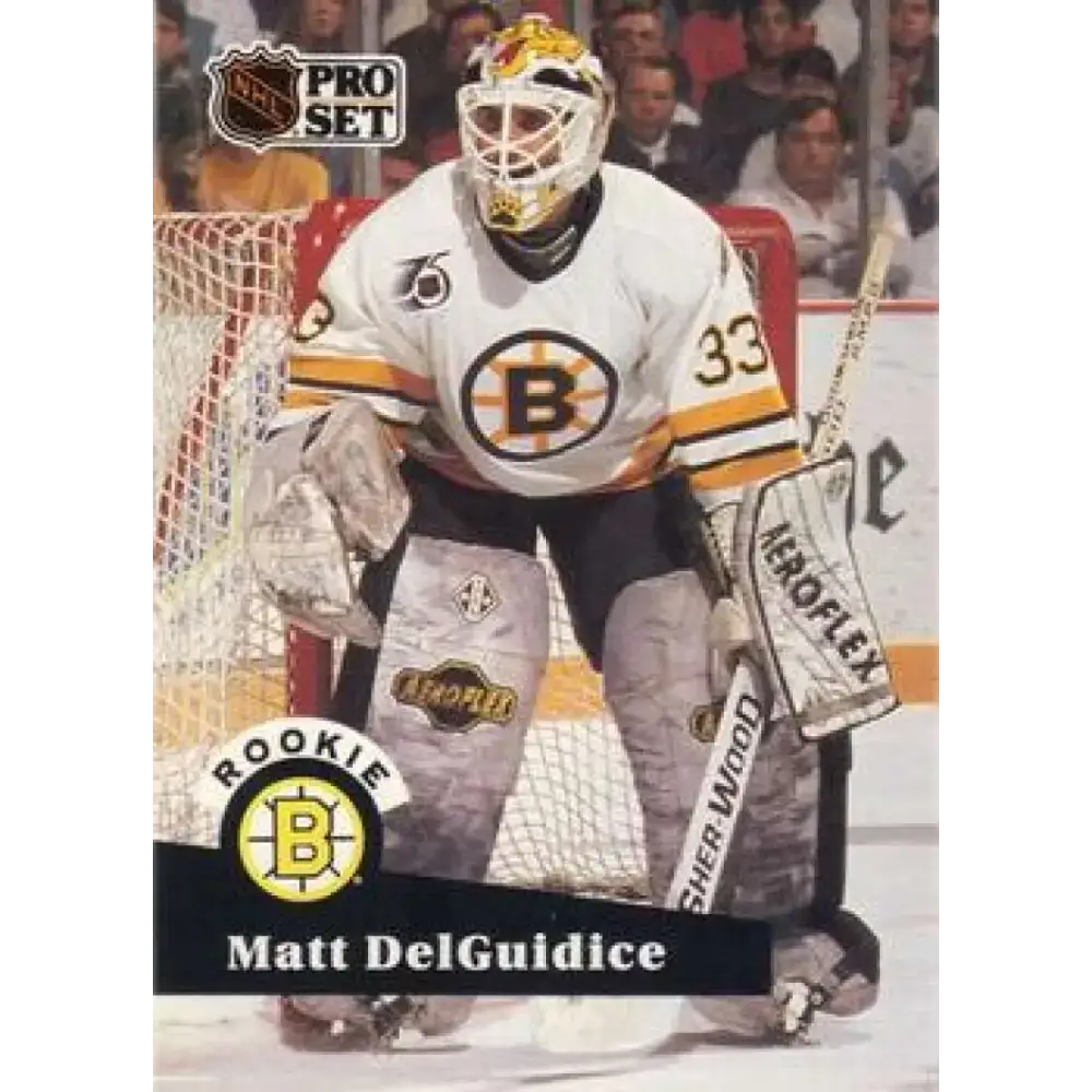 1991-92 Pro Set #521 Matt DelGuidice NM-MT Boston Bruins Hockey Card - Hockey Card Single