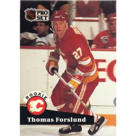 1991-92 Pro Set #527 Tomas Forslund NM-MT RC Rookie Calgary Flames Hockey Card - Hockey Card Single