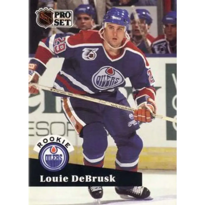 1991-92 Pro Set #535 Louie DeBrusk NM-MT RC Rookie Edmonton Oilers Hockey Card - Hockey Card Single