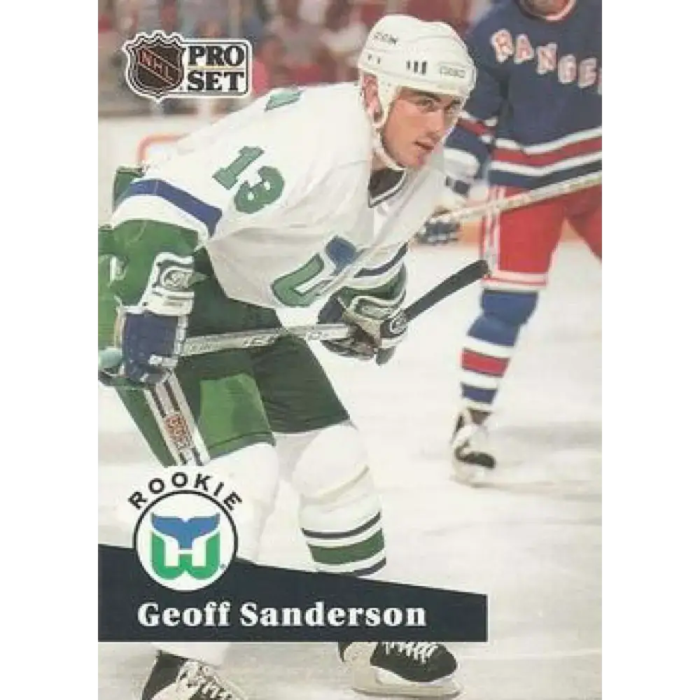 1991-92 Pro Set #536 Geoff Sanderson NM-MT RC Rookie Hartford Whalers Hockey Card - Hockey Card Single