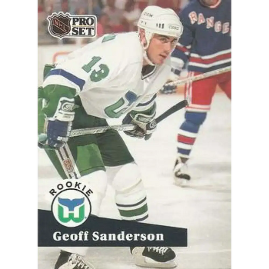 1991-92 Pro Set #536 Geoff Sanderson NM-MT RC Rookie Hartford Whalers Hockey Card - Hockey Card Single