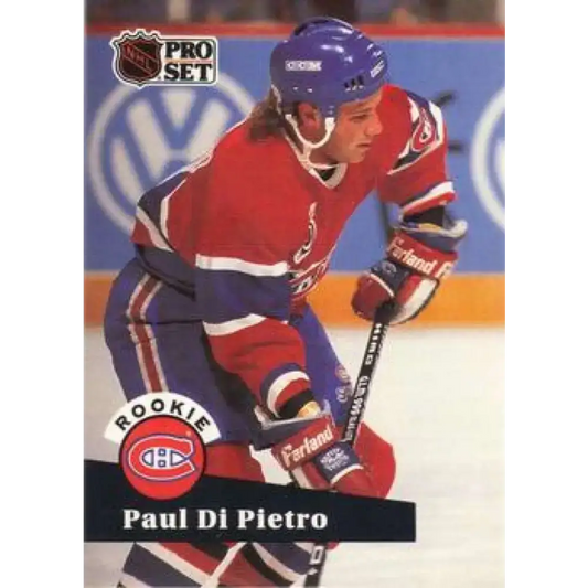 1991-92 Pro Set #546 Paul DiPietro NM-MT RC Rookie Montreal Canadiens Hockey Card - Hockey Card Single