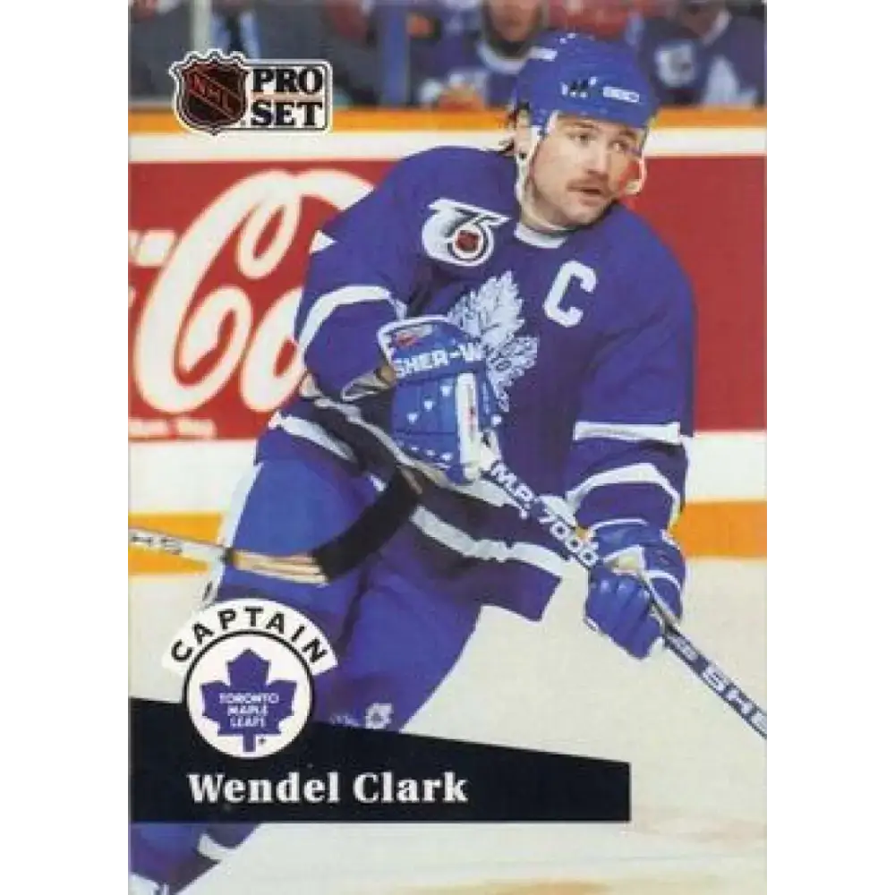 1991-92 Pro Set #585 Wendel Clark NM-MT Toronto Maple Leafs Hockey Card - Hockey Card Single