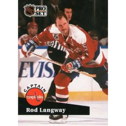 1991-92 Pro Set #587 Rod Langway NM-MT Washington Capitals Hockey Card - Hockey Card Single