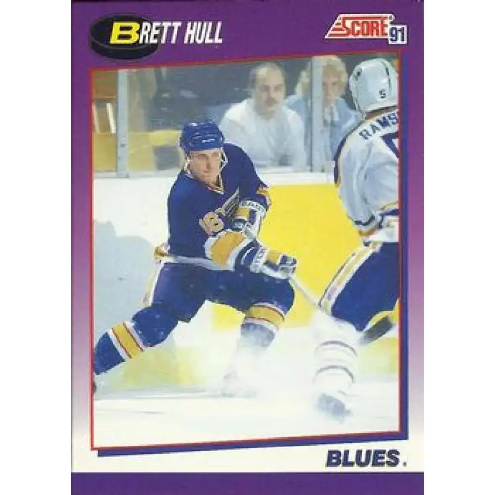 1991-92 Score American #1 Brett Hull NM-MT St. Louis Blues Hockey Card - Hockey Card Single