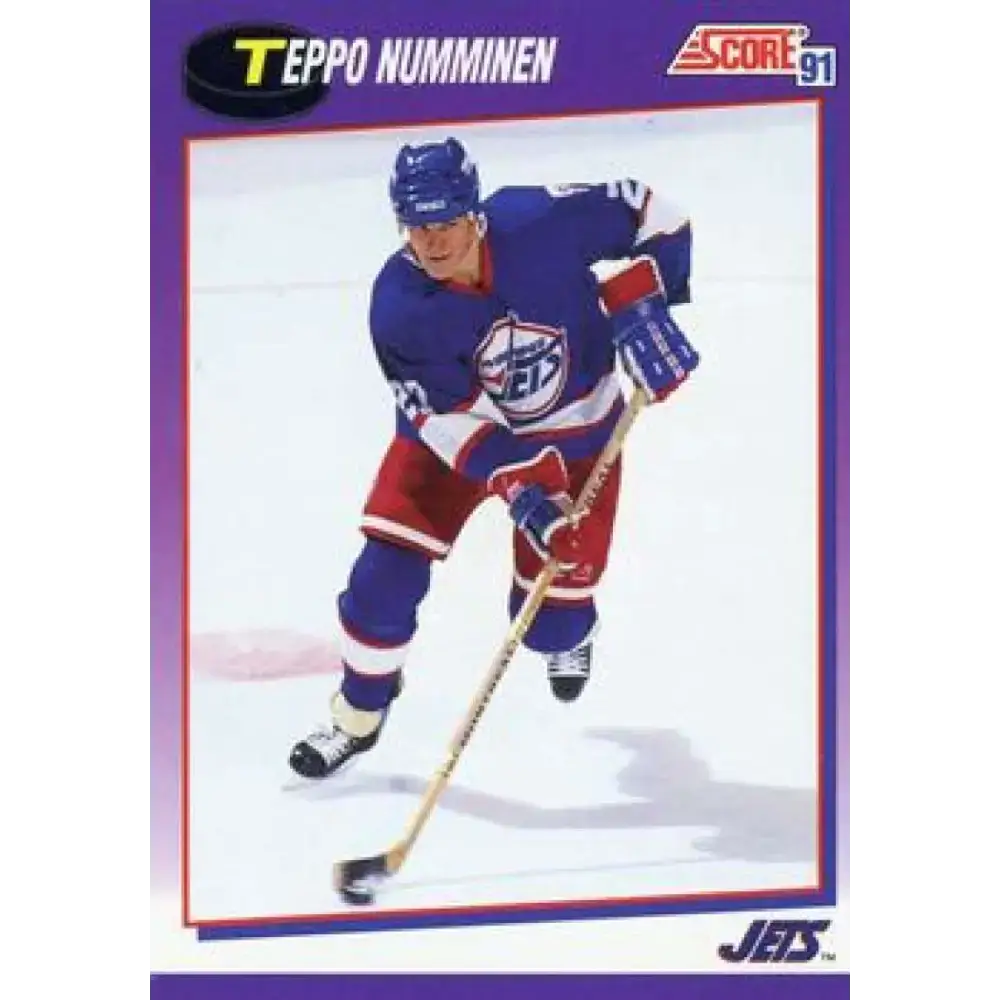 1991-92 Score American #101 Teppo Numminen NM-MT Winnipeg Jets Hockey Card - Hockey Card Single