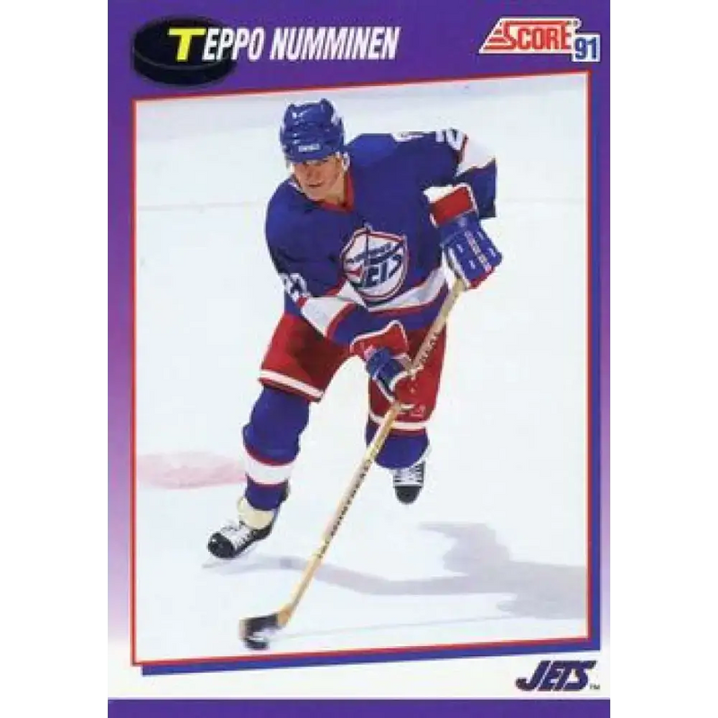 1991-92 Score American #101 Teppo Numminen NM-MT Winnipeg Jets Hockey Card - Hockey Card Single
