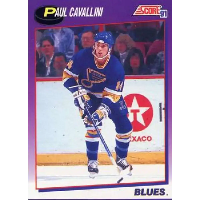 1991-92 Score American #107 Paul Cavallini NM-MT St. Louis Blues Hockey Card - Hockey Card Single
