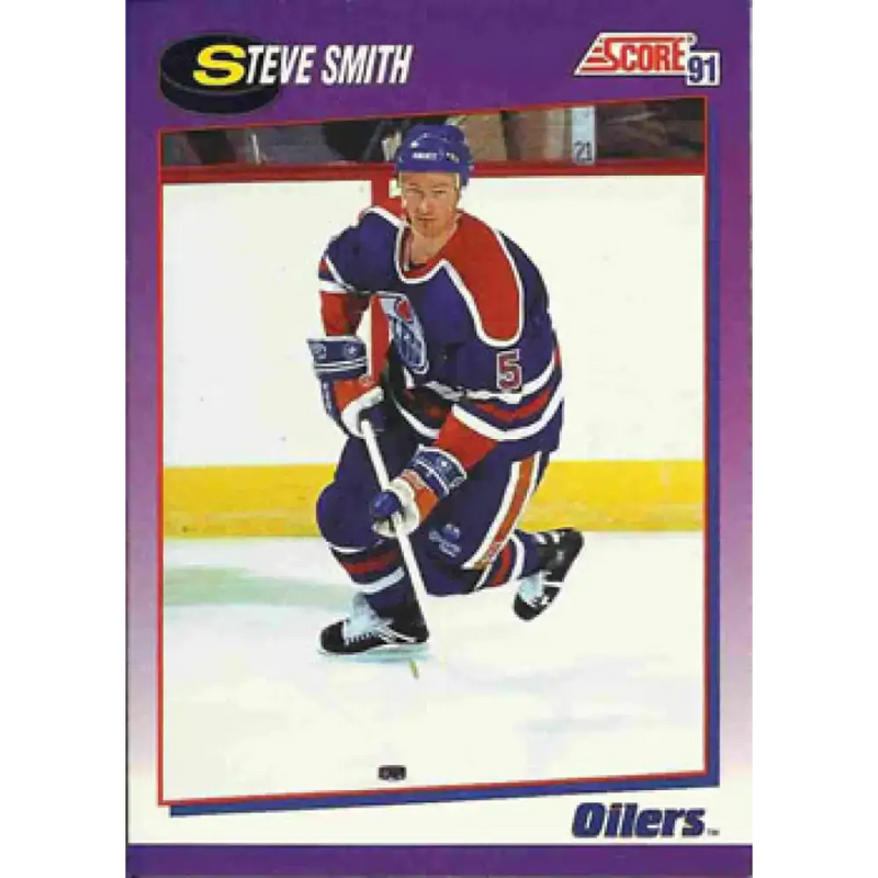 1991-92 Score American #11 Steve Smith NM-MT Edmonton Oilers Hockey Card - Hockey Card Single