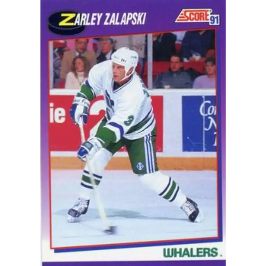 1991-92 Score American #111 Zarley Zalapski NM-MT Hartford Whalers Hockey Card - Hockey Card Single