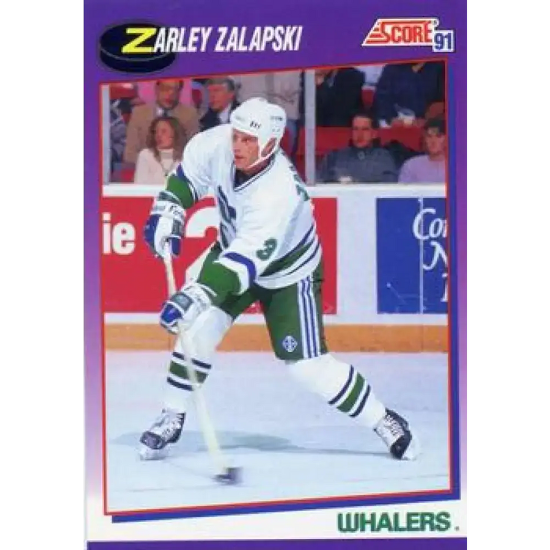 1991-92 Score American #111 Zarley Zalapski NM-MT Hartford Whalers Hockey Card - Hockey Card Single