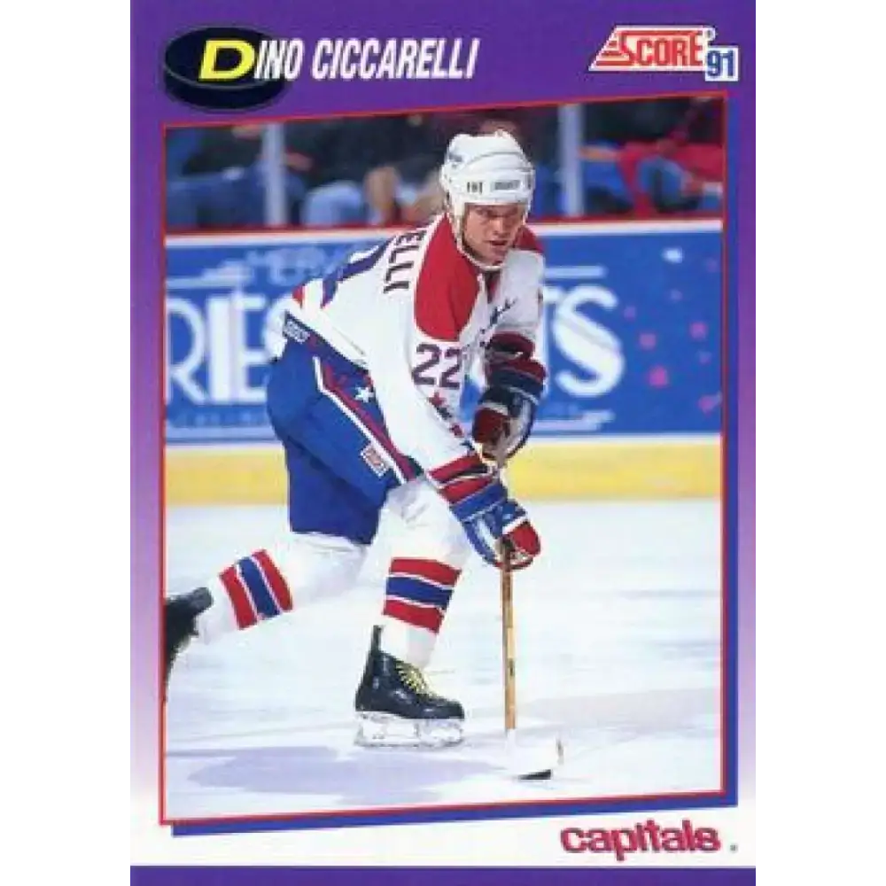 1991-92 Score American #128 Dino Ciccarelli NM-MT Washington Capitals Hockey Card - Hockey Card Single
