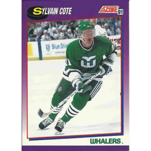 1991-92 Score American #129 Sylvain Cote NM-MT Hartford Whalers Hockey Card - Hockey Card Single