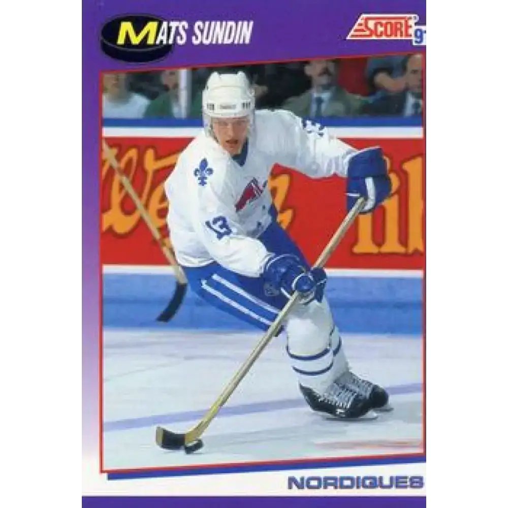 1991-92 Score American #130 Mats Sundin NM-MT Quebec Nordiques Hockey Card - Hockey Card Single