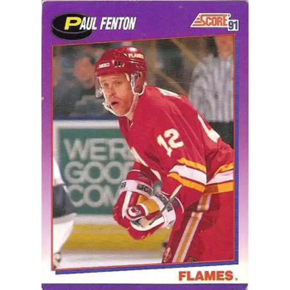 1991-92 Score American #14 Paul Fenton NM-MT Calgary Flames Hockey Card - Hockey Card Single