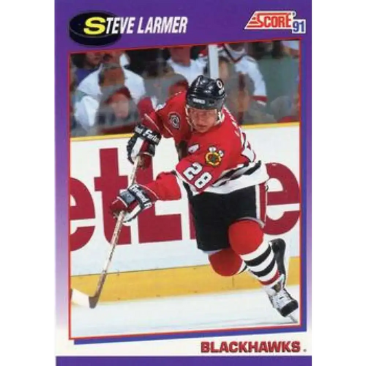 1991-92 Score American #140 Steve Larmer NM-MT Chicago Blackhawks Hockey Card