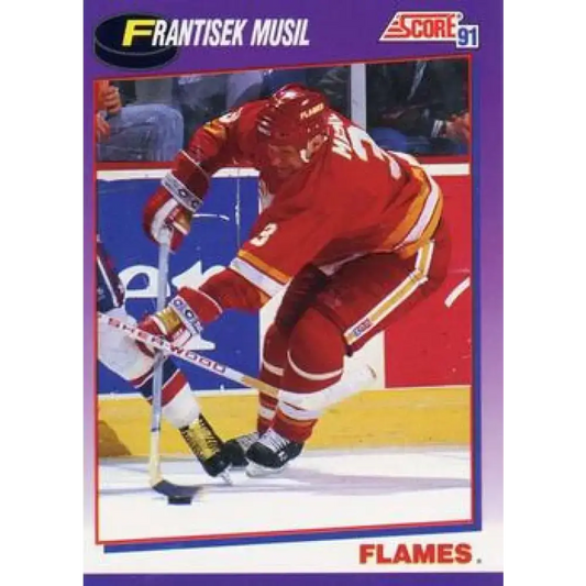 1991-92 Score American #142 Frank Musil NM-MT Calgary Flames Hockey Card - Hockey Card Single