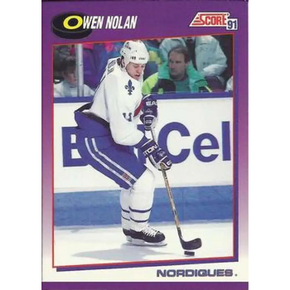 1991-92 Score American #143 Owen Nolan NM-MT Quebec Nordiques Hockey Card