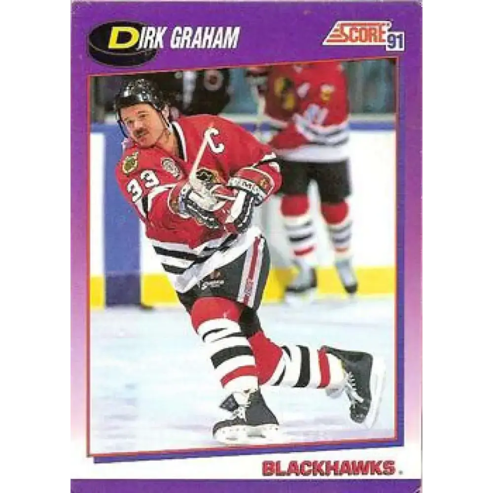 1991-92 Score American #15 Dirk Graham NM-MT Chicago Blackhawks Hockey Card - Hockey Card Single