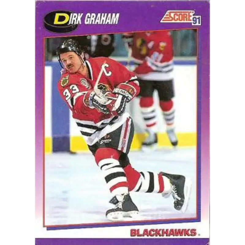 1991-92 Score American #15 Dirk Graham NM-MT Chicago Blackhawks Hockey Card - Hockey Card Single