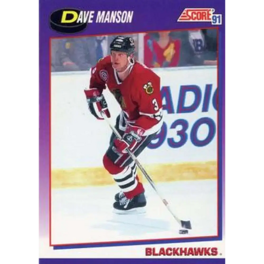 1991-92 Score American #152 Dave Manson NM-MT Chicago Blackhawks Hockey Card