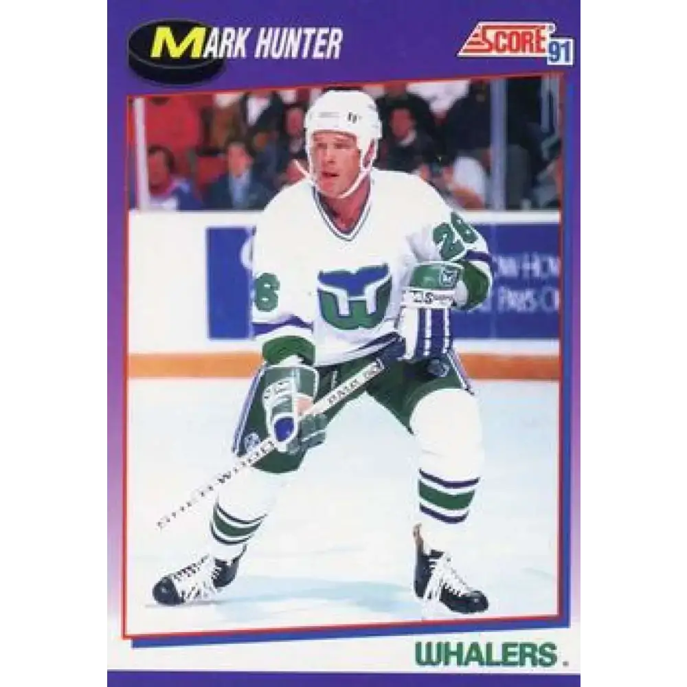 1991-92 Score American #156 Mark Hunter NM-MT Hartford Whalers Hockey Card - Hockey Card Single