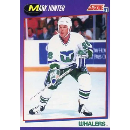 1991-92 Score American #156 Mark Hunter NM-MT Hartford Whalers Hockey Card - Hockey Card Single