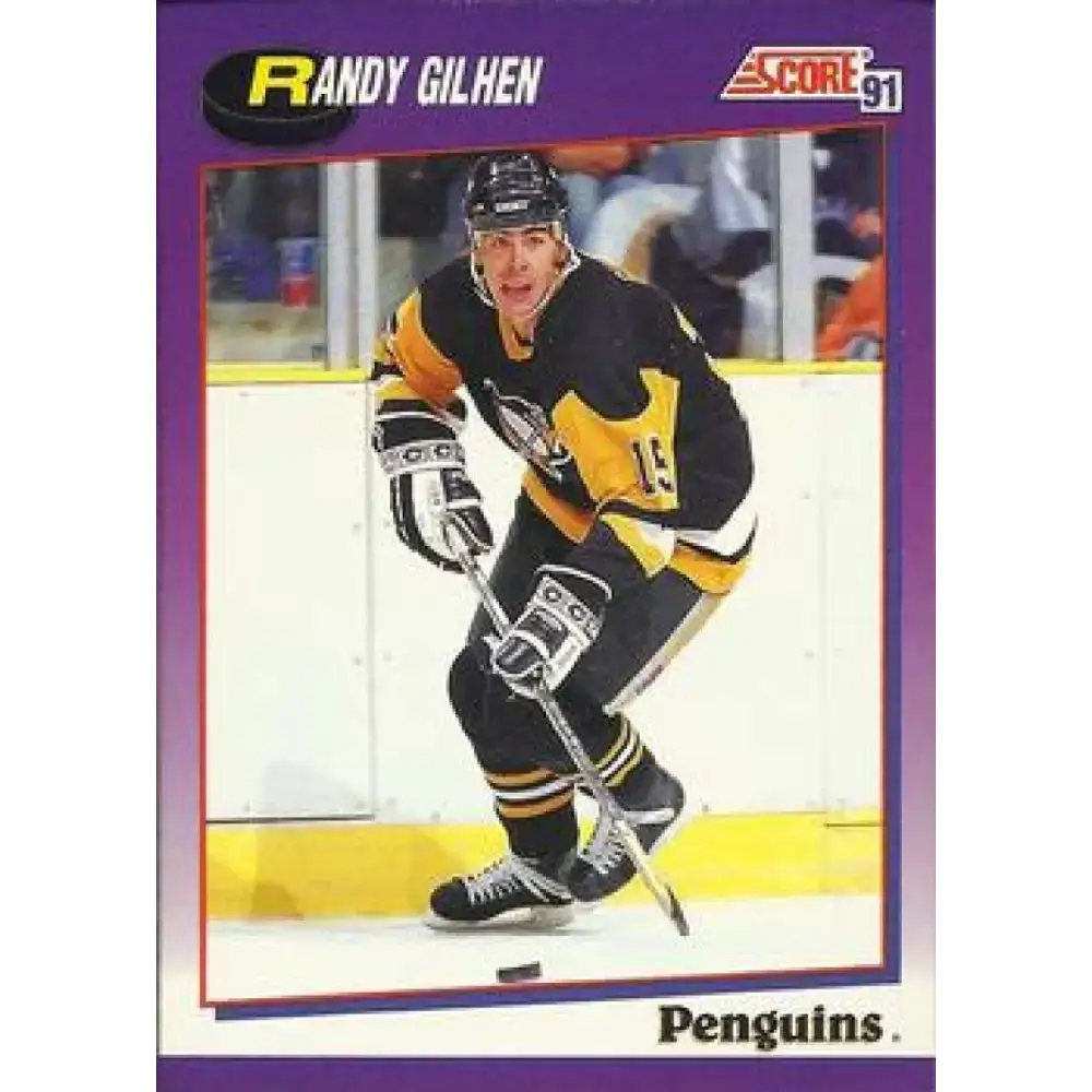 1991-92 Score American #157 Randy Gilhen NM-MT Pittsburgh Penguins Hockey Card - Hockey Card Single