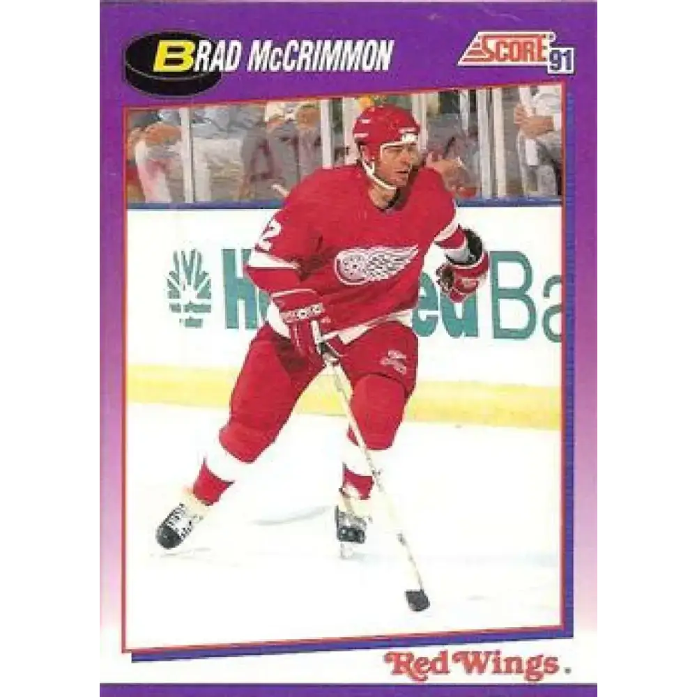 1991-92 Score American #16 Brad McCrimmon NM-MT Detroit Red Wings Hockey Card - Hockey Card Single