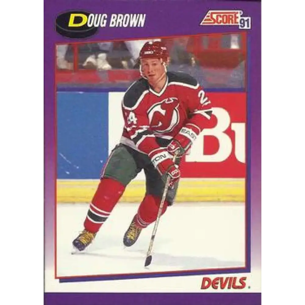 1991-92 Score American #163 Doug Brown NM-MT New Jersey Devils Hockey Card - Hockey Card Single