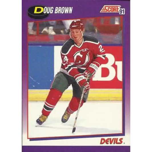 1991-92 Score American #163 Doug Brown NM-MT New Jersey Devils Hockey Card