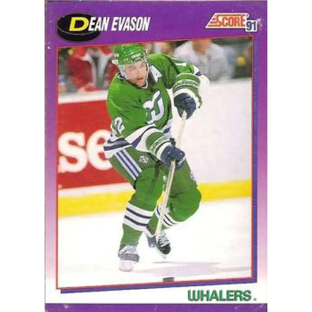 1991-92 Score American #17 Dean Evason NM-MT Hartford Whalers Hockey Card - Hockey Card Single