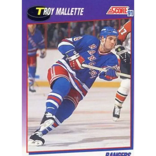 1991-92 Score American #178 Troy Mallette NM-MT New York Rangers Hockey Card