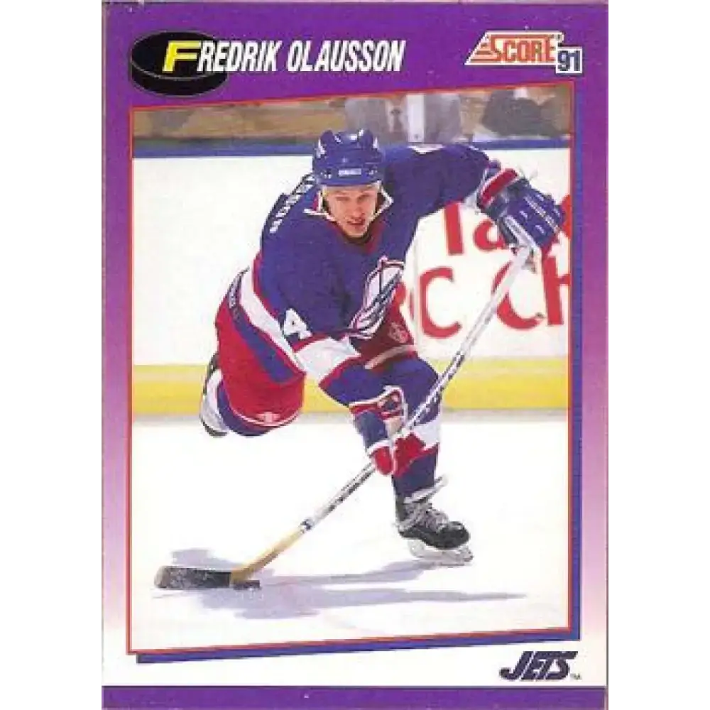 1991-92 Score American #18 Fredrik Olausson NM-MT Winnipeg Jets Hockey Card - Hockey Card Single