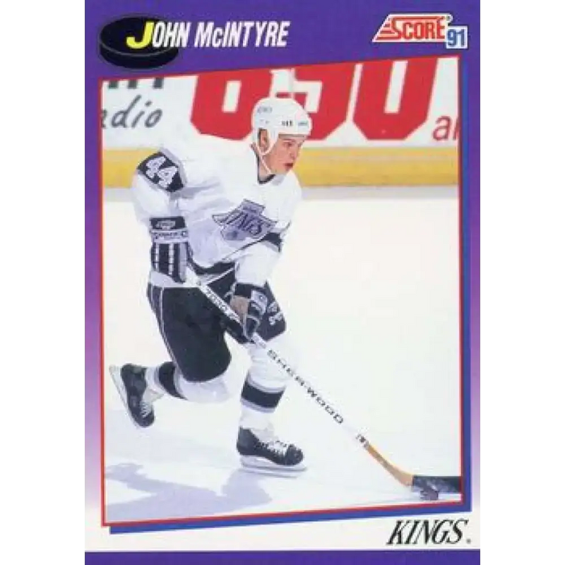 1991-92 Score American #182 John McIntyre NM-MT Los Angeles Kings Hockey Card - Hockey Card Single