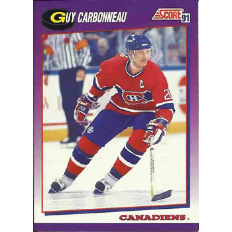 1991-92 Score American #19 Guy Carbonneau NM-MT Montreal Canadiens Hockey Card - Hockey Card Single